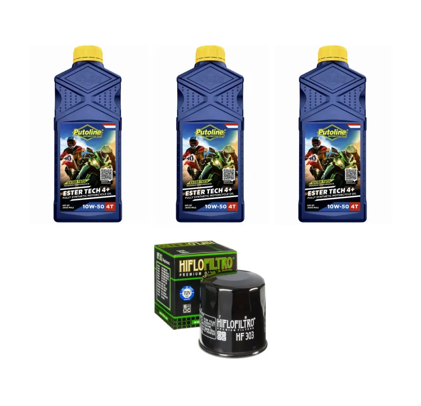 Kit Mantención 3L Putoline Full Sintético 10w50 + Filtro K&N