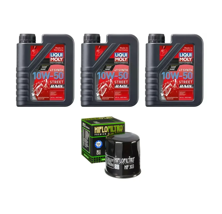 Kit Mantención 3L Liqui-moly Full Sintético 10w50 + Filtro K&N