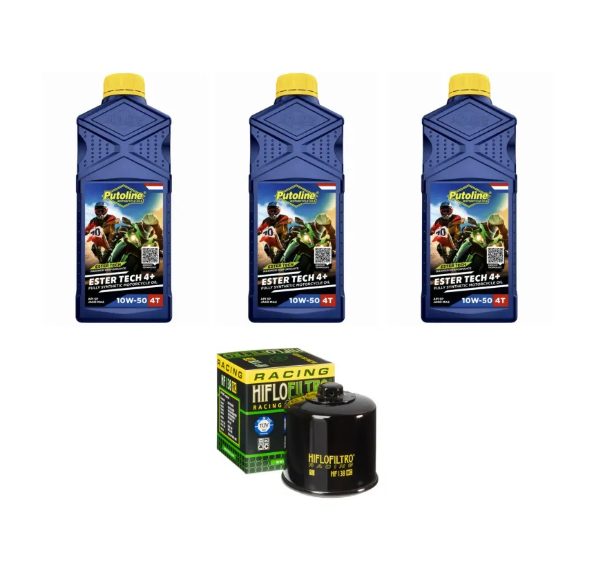 Kit Mantención 3L Putoline Full Sintético 10w50 + Filtro K&N