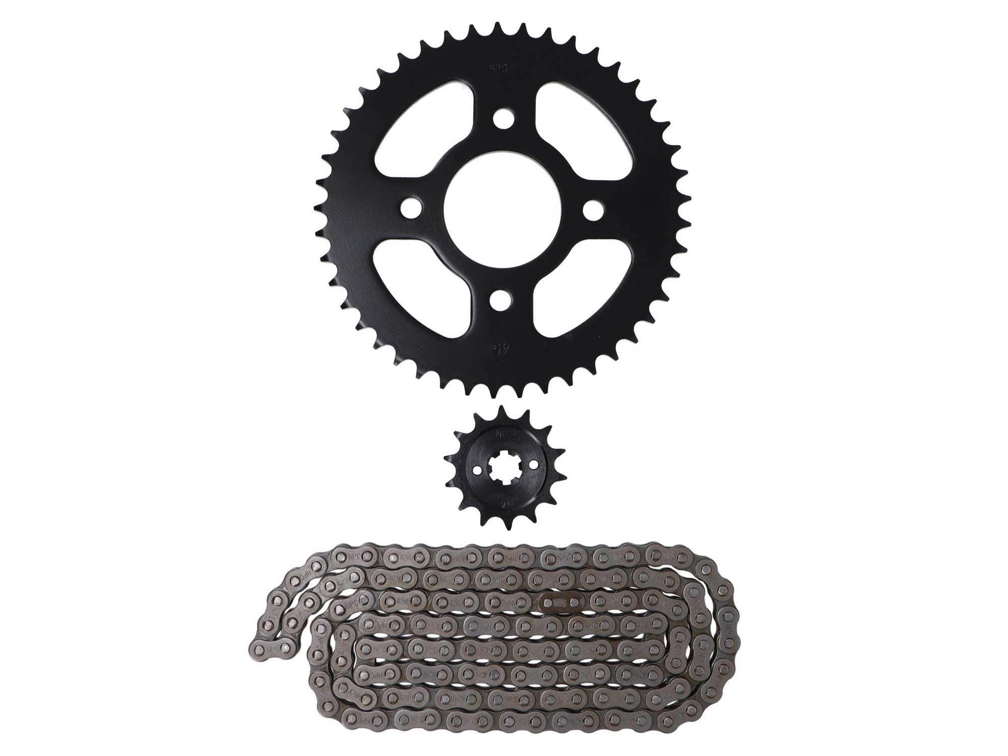 Kit Transmision Bajaj Discover 125 St(Piñon 14T+Catalina 45T+428Hx132)