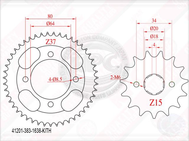 Kit Transmision Honda Cg-125(16/38) (428H-120)