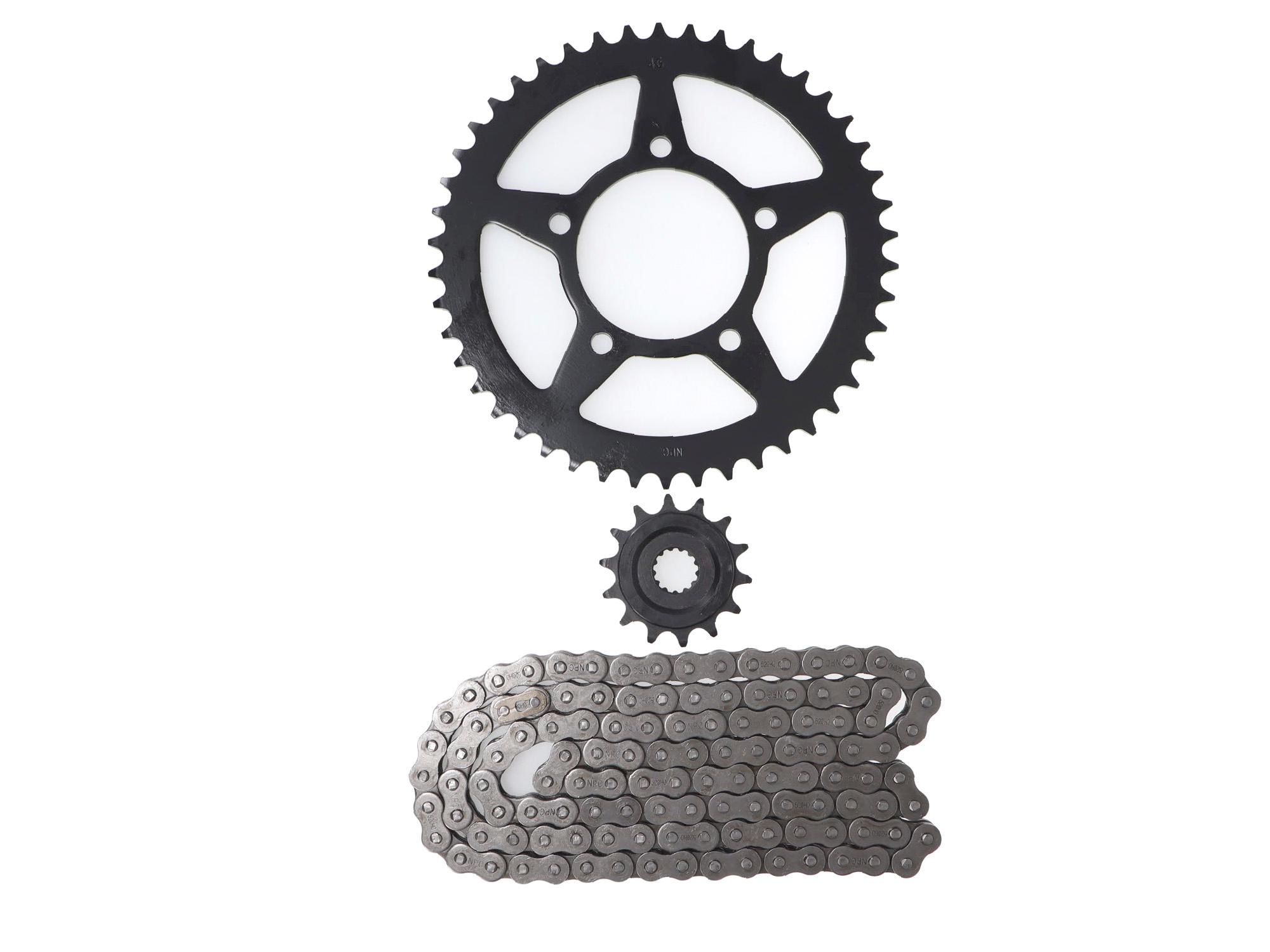 Kit Transmision Suzuki Gw-250 Inazuma / Gsx250 Inazuma 17-20 (14/46) (520H-120) (O-Ring) Centro Catalina 87Mm/Pernos Catalina 10.5Mm/Cantidad Pernos Catalina 5