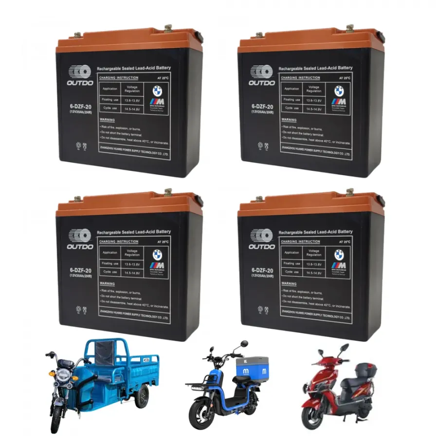 4x Baterías Triciclo/Moto/Torito Electrico 12v 20ah 6-dzf-20