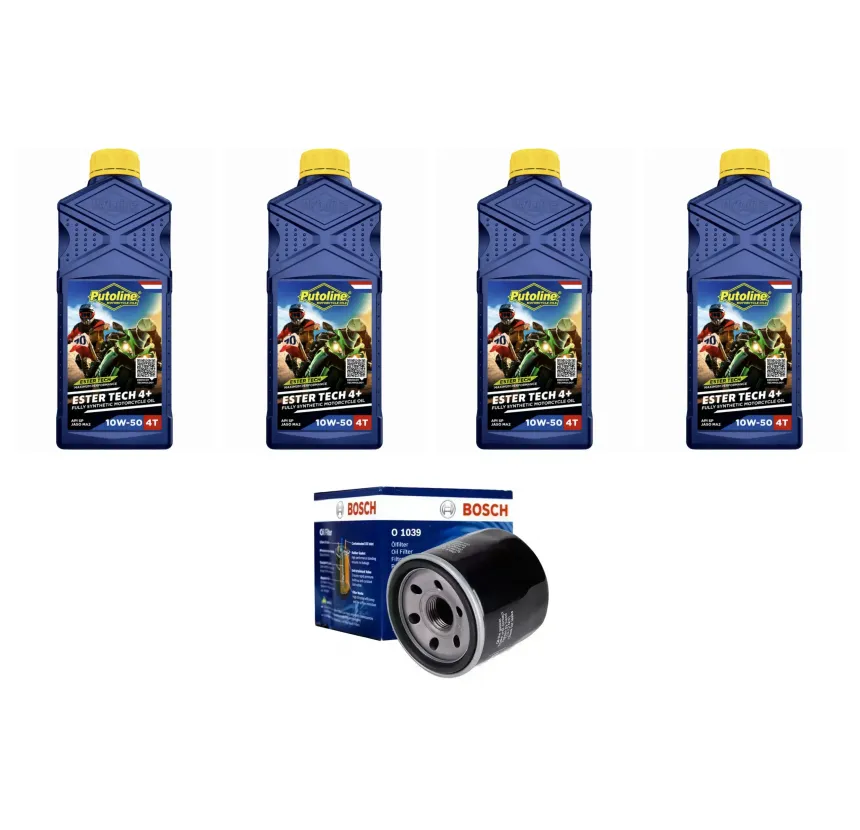 Pack 4 litros Aceite Putoline Ester 10w50 + Filtro Bosch