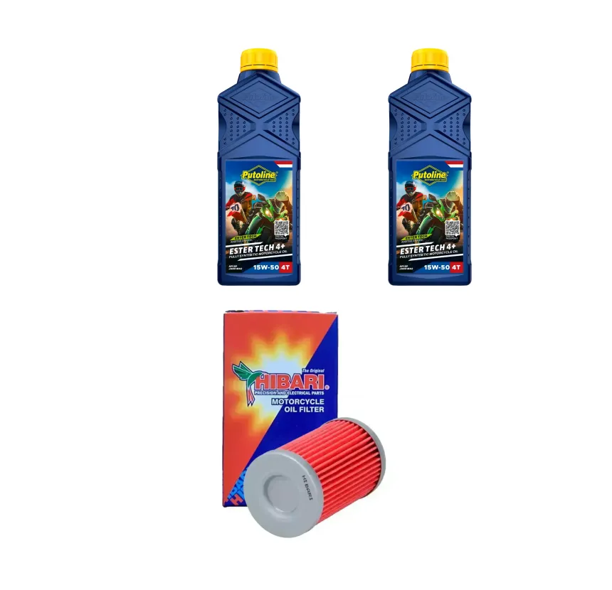 Kit de Aceite 2lts Putoline Ester 15w50 + Filtro Aceite Hibari Ktm / Bajaj / Husqvarna