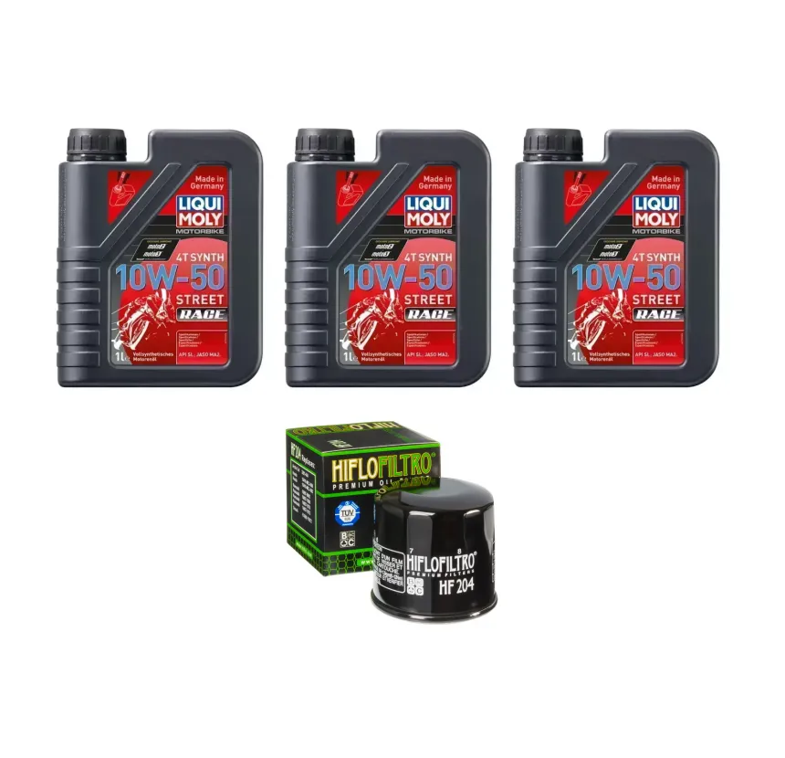 Kit de 3 Aceite Liqui Moly Street Race 10w50 + filtro K&N