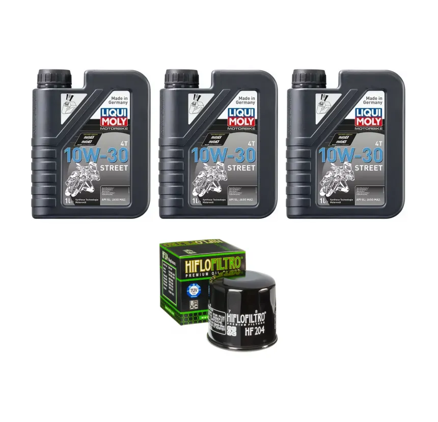 Kit de 3 Aceite Liqui Moly Street 10w30 + filtro K&N
